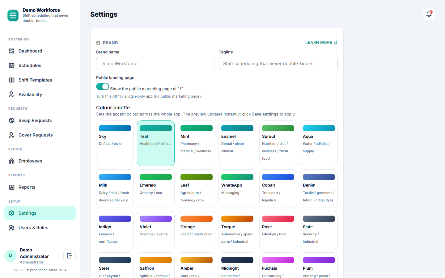 Staff Shift Scheduling Software screenshot