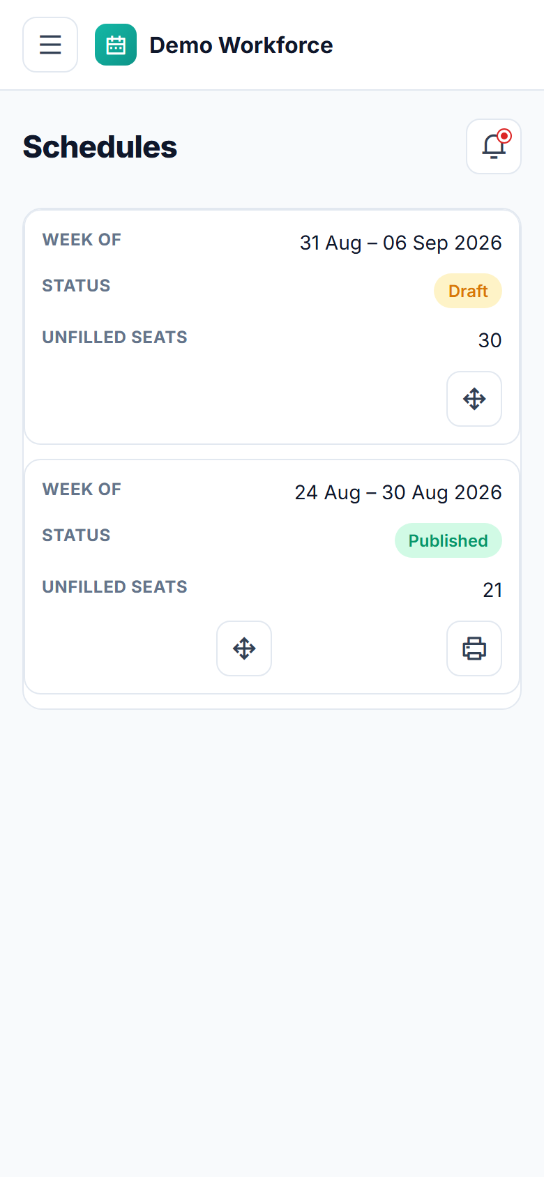 Staff Shift Scheduling Software screenshot