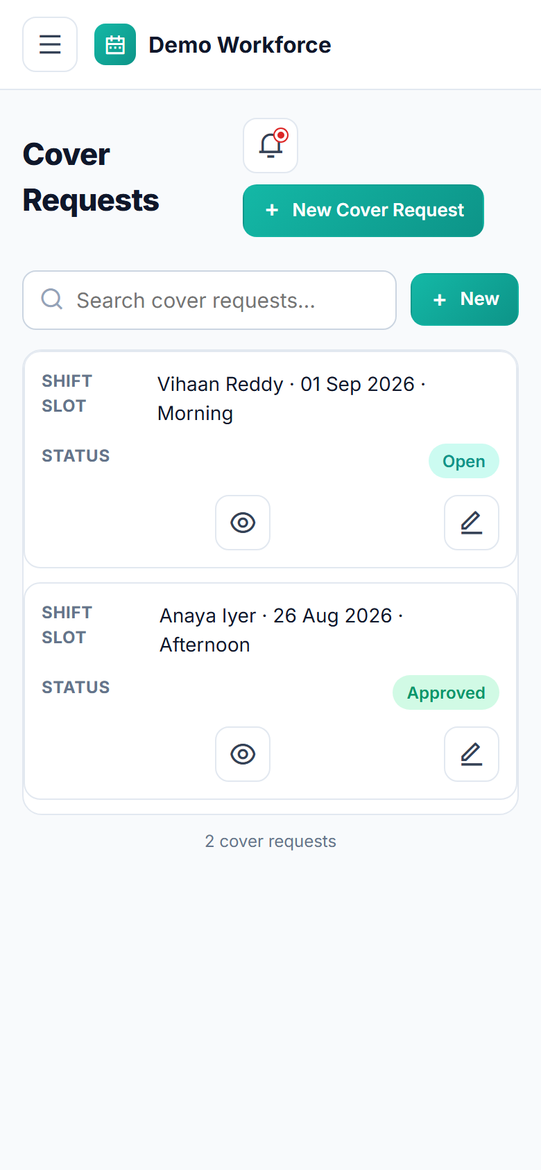 Staff Shift Scheduling Software screenshot