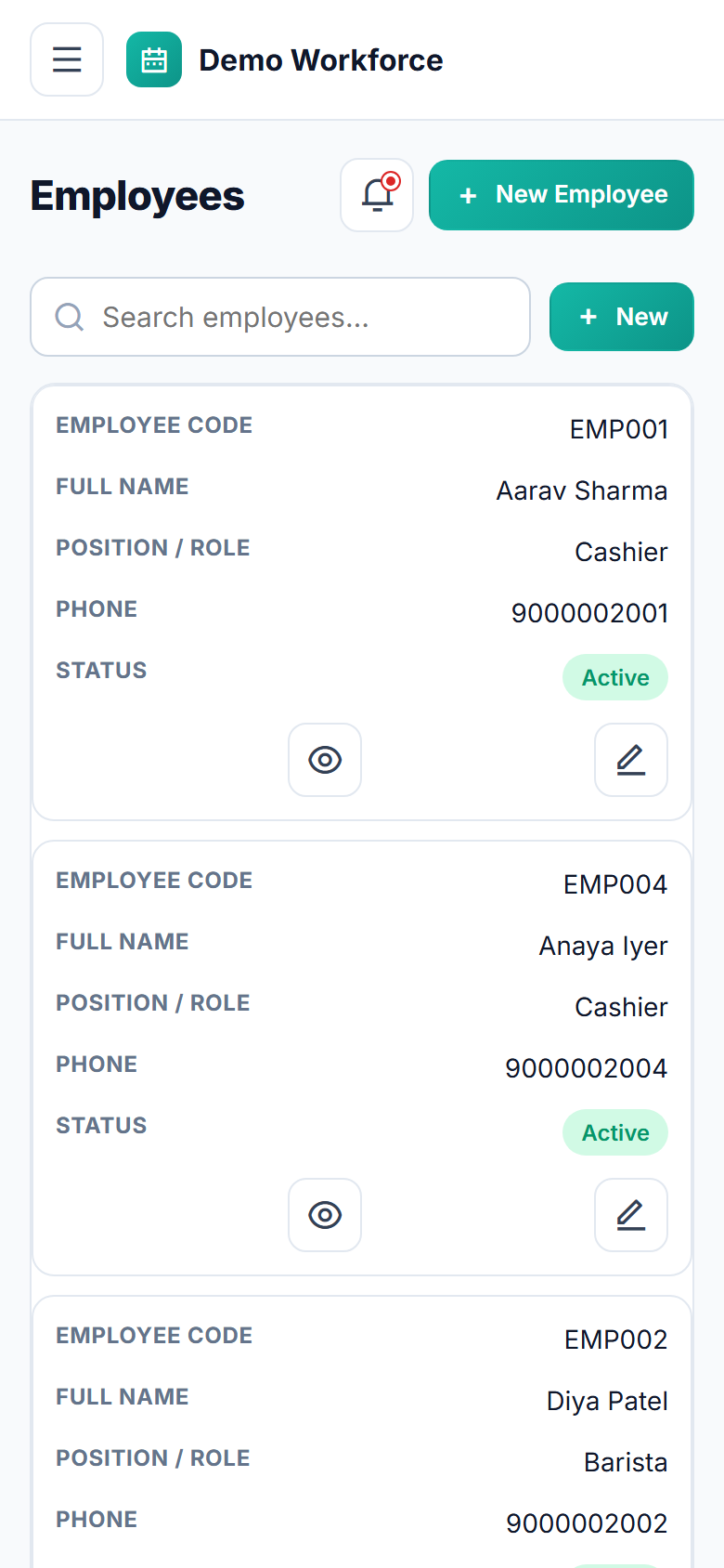 Staff Shift Scheduling Software screenshot