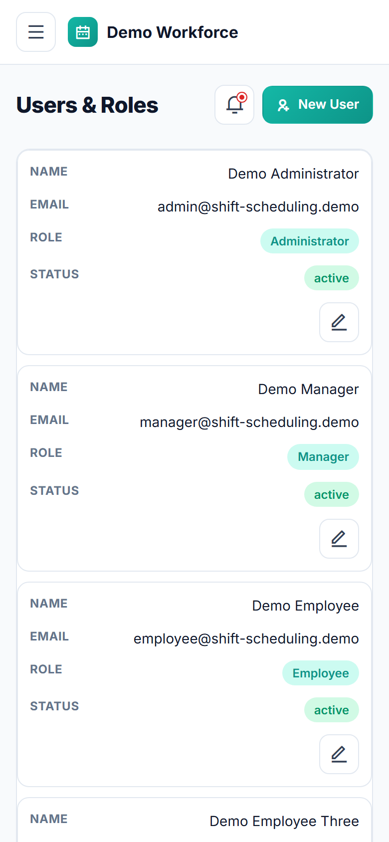 Staff Shift Scheduling Software screenshot
