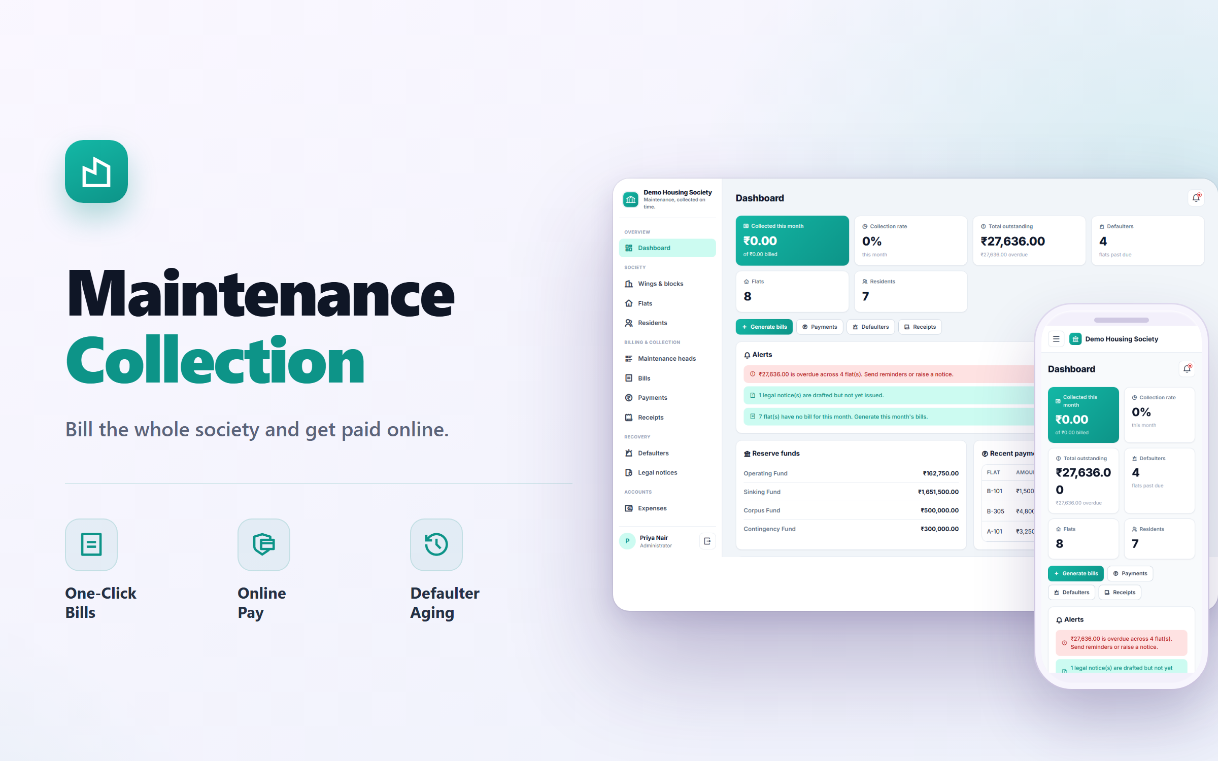 Society Maintenance Collection Software