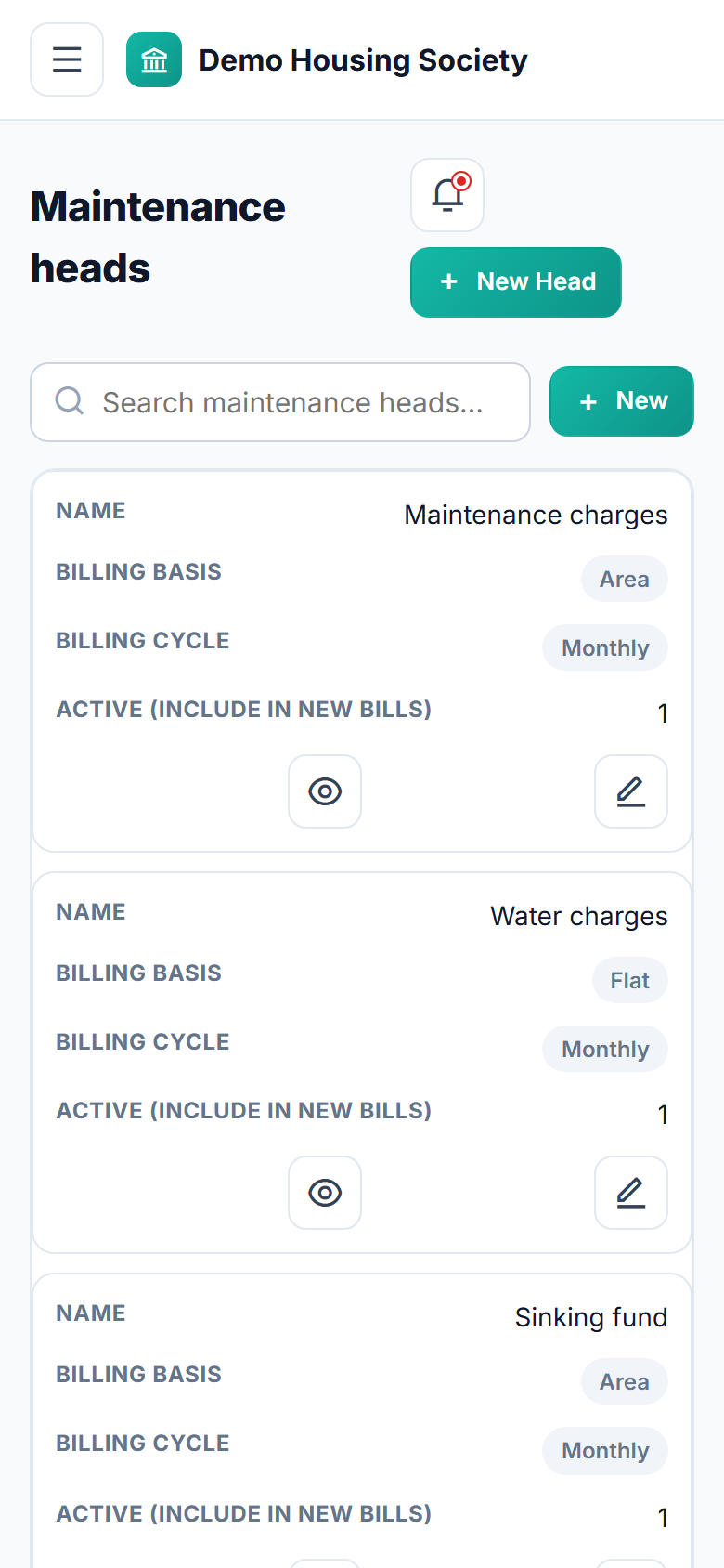 Society Maintenance Collection Software screenshot