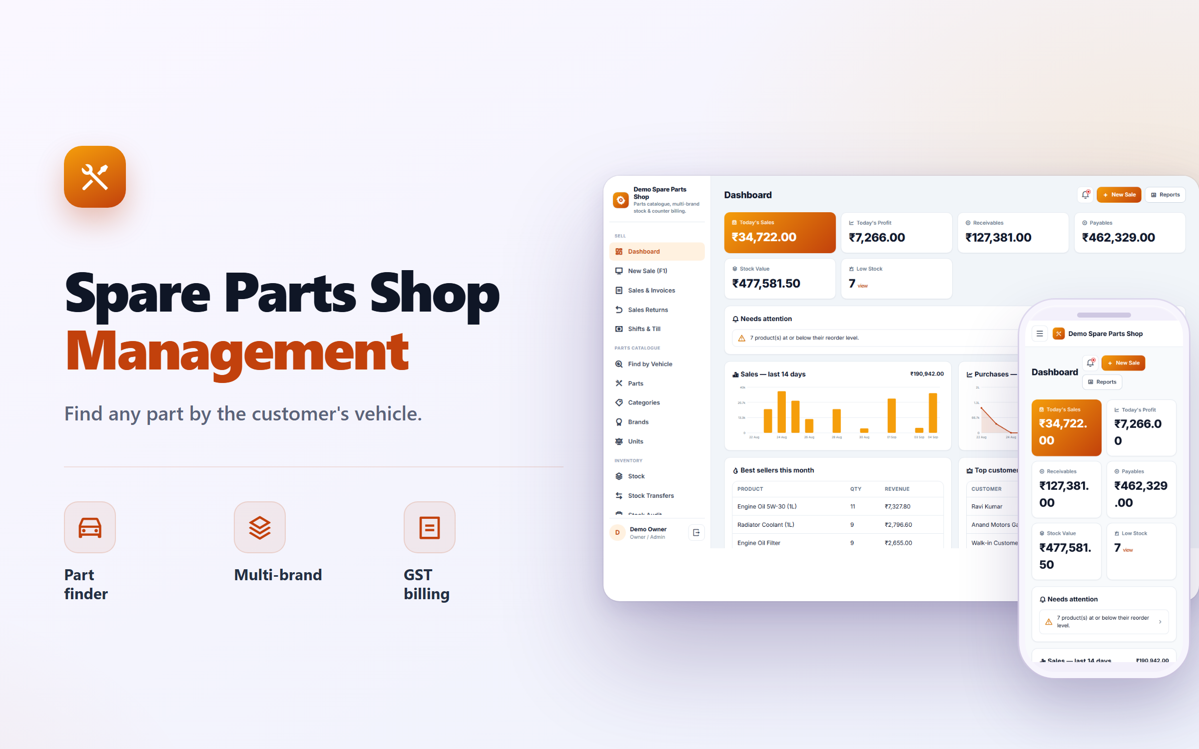 Spare Parts Shop Management & Billing Software