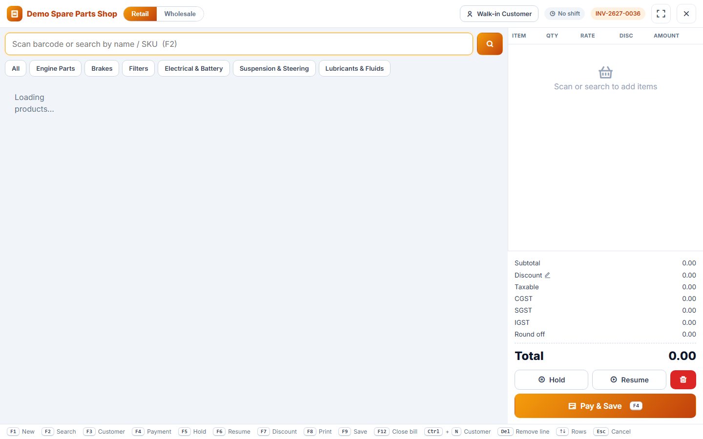 Spare Parts Shop Management & Billing Software screenshot