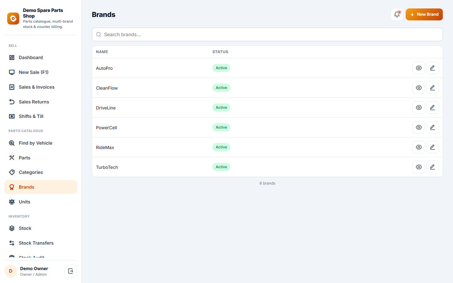 Spare Parts Shop Management & Billing Software screenshot