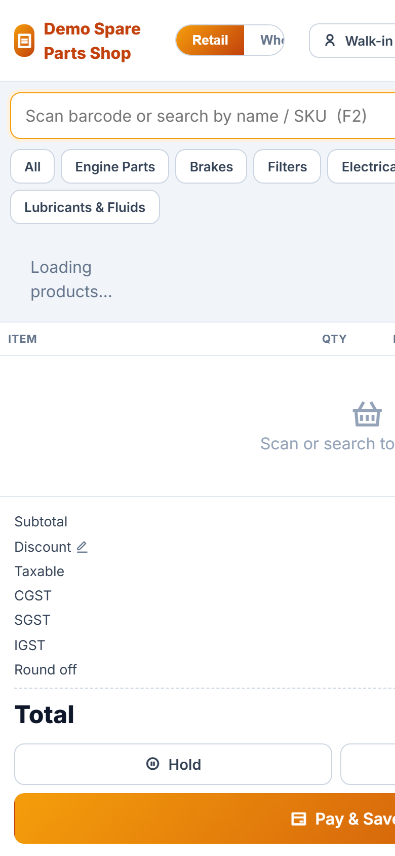 Spare Parts Shop Management & Billing Software screenshot