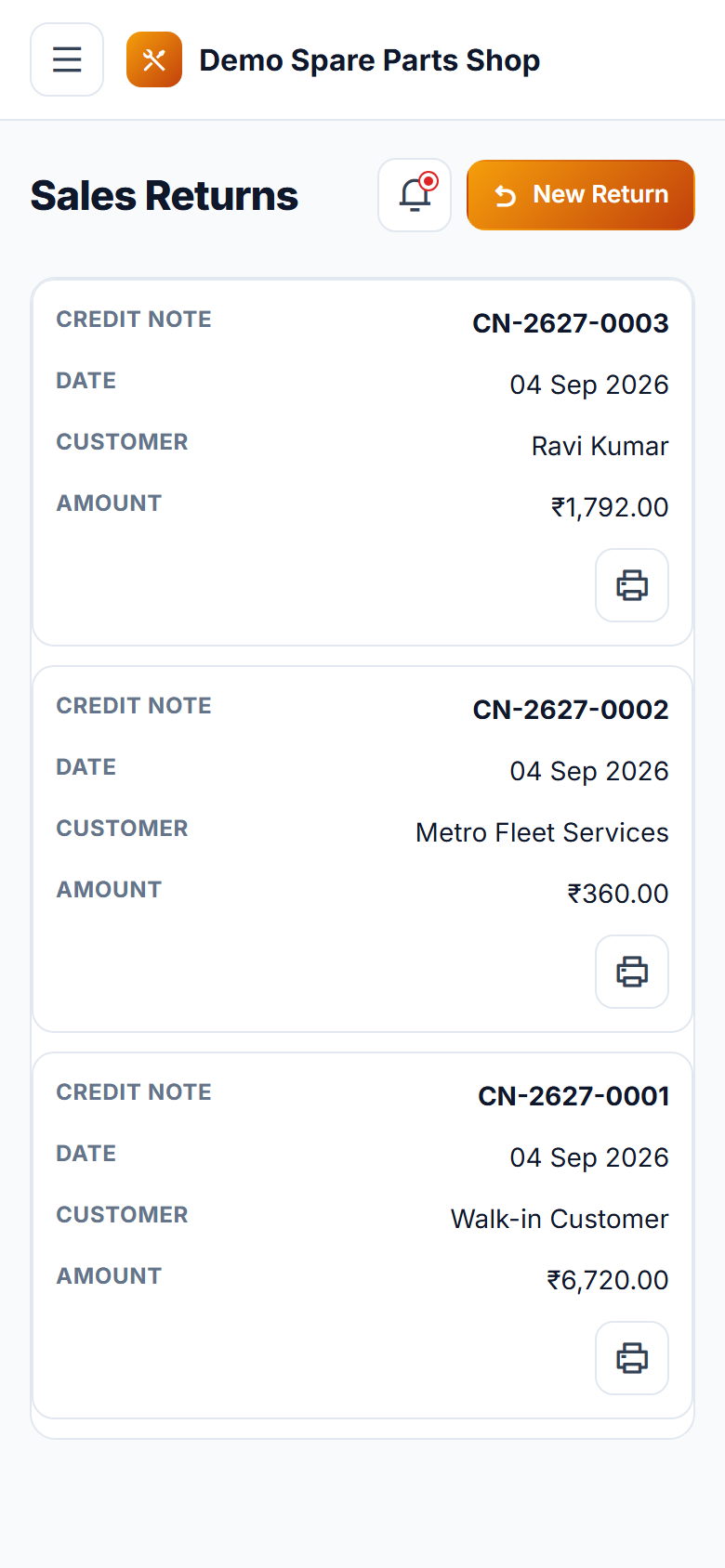 Spare Parts Shop Management & Billing Software screenshot