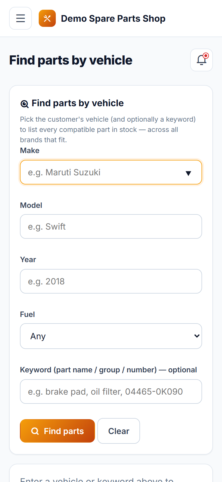 Spare Parts Shop Management & Billing Software screenshot