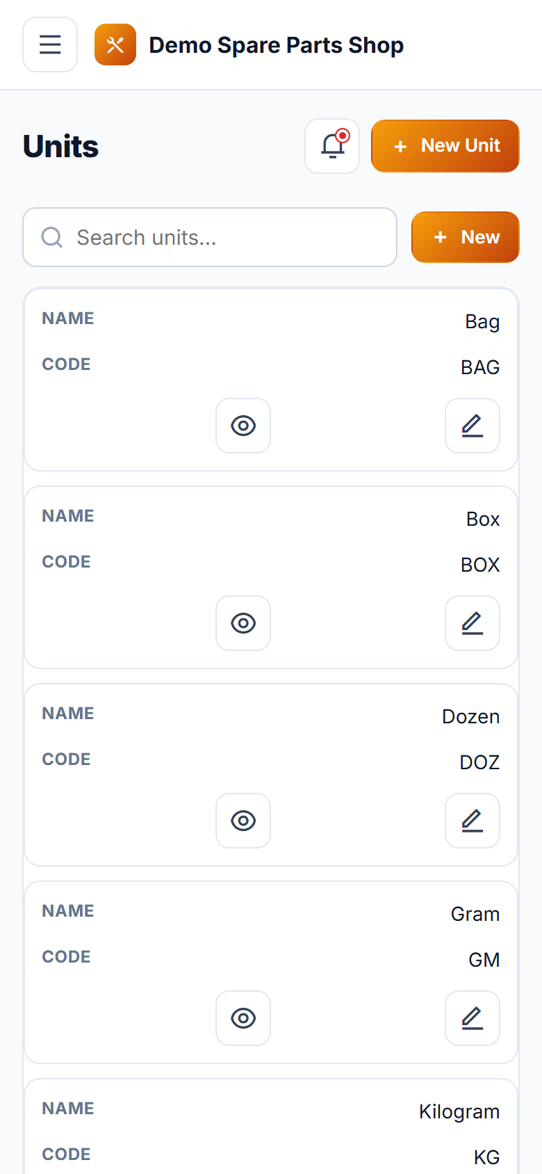 Spare Parts Shop Management & Billing Software screenshot