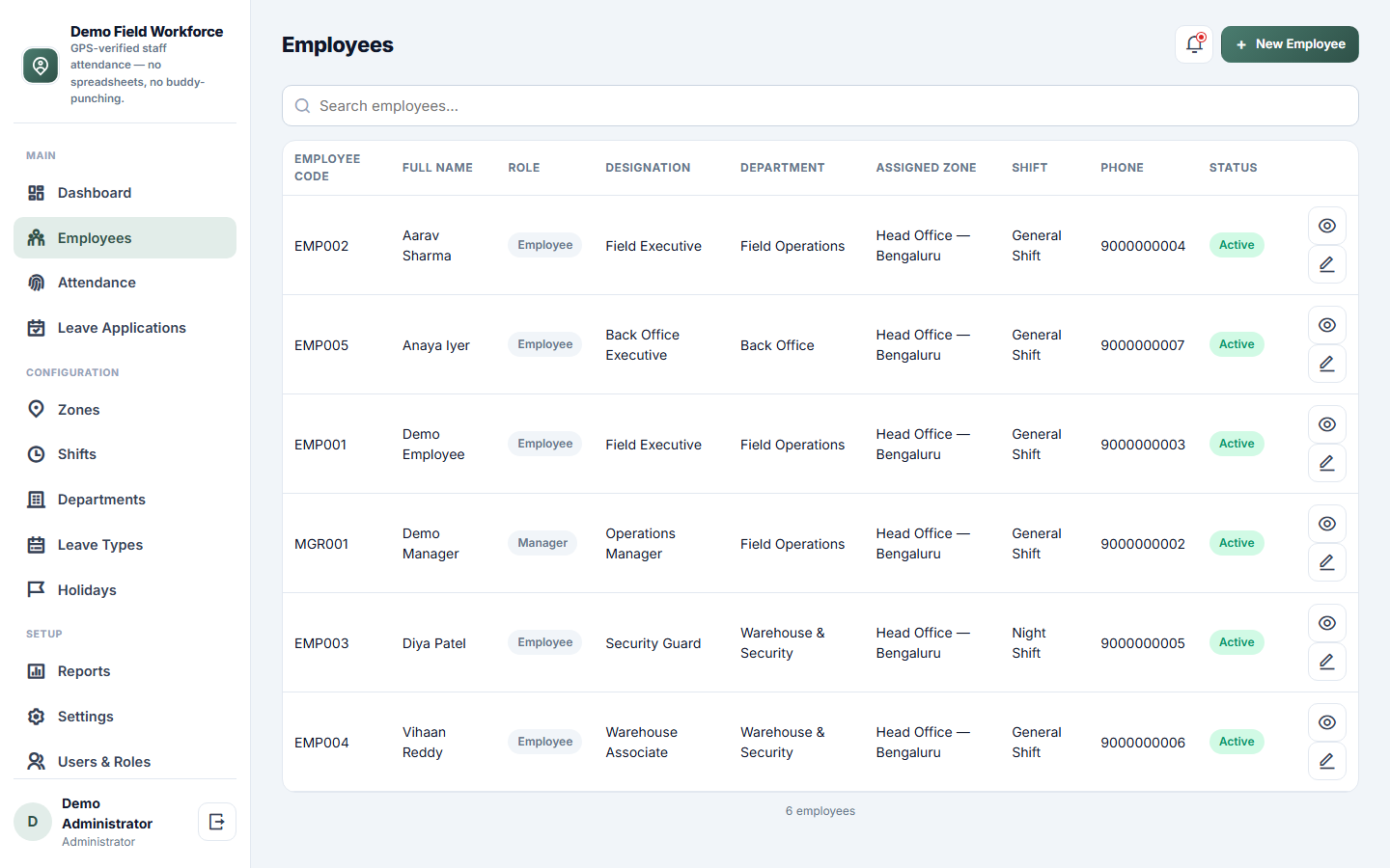 Staff Attendance & Geofencing Software screenshot