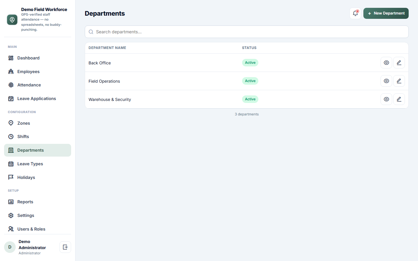 Staff Attendance & Geofencing Software screenshot