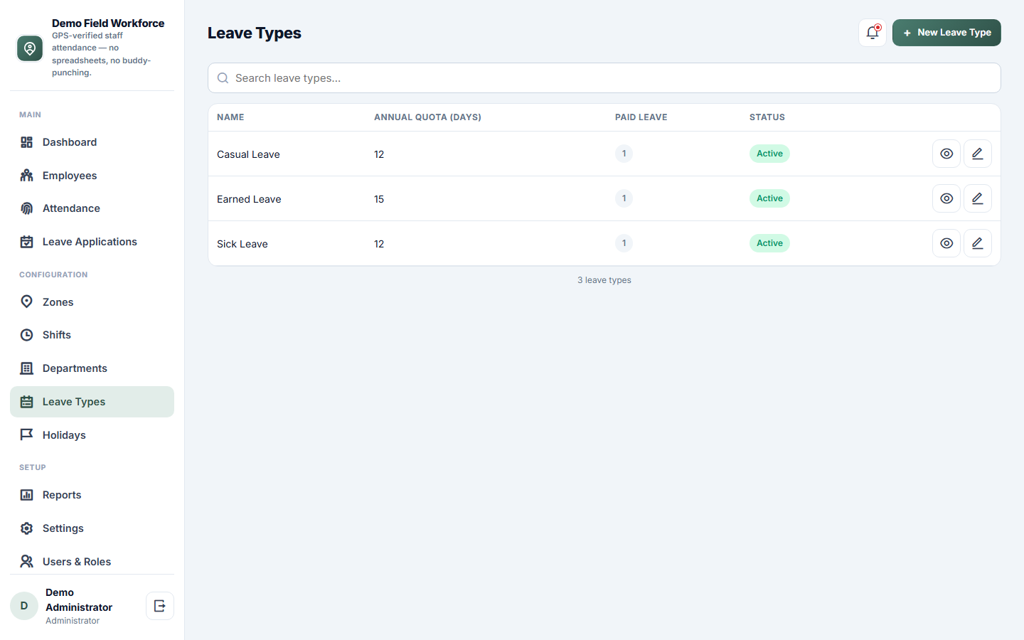 Staff Attendance & Geofencing Software screenshot
