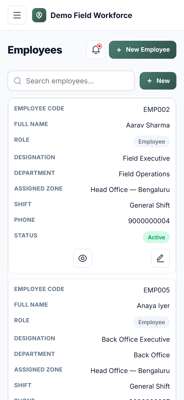 Staff Attendance & Geofencing Software screenshot