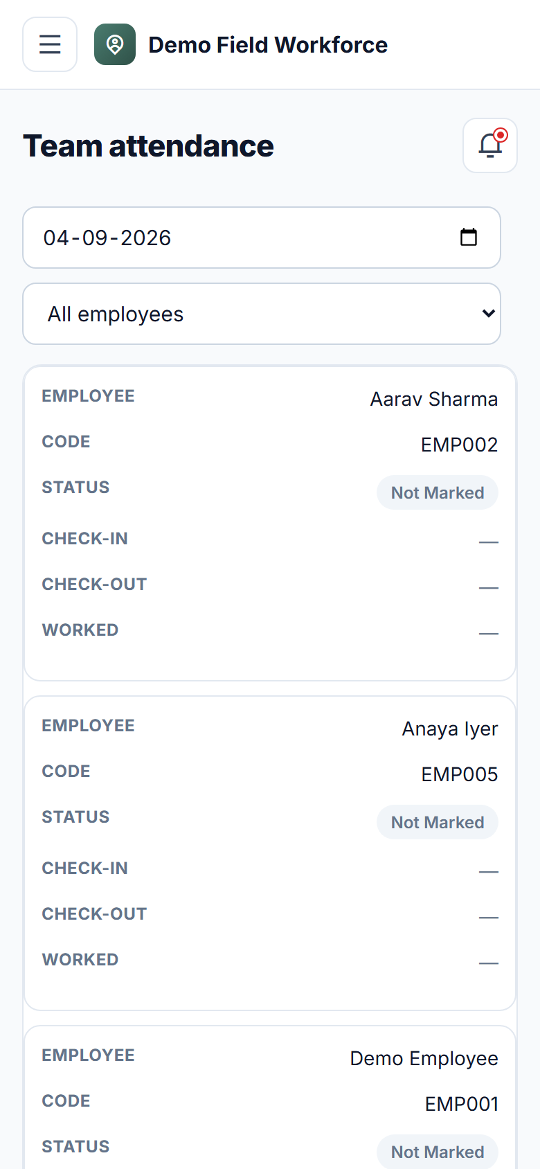 Staff Attendance & Geofencing Software screenshot