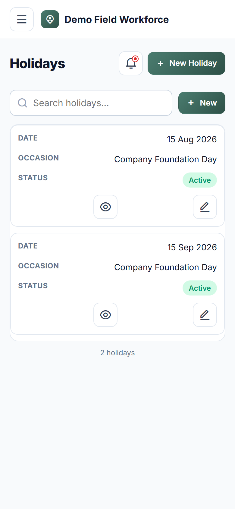Staff Attendance & Geofencing Software screenshot