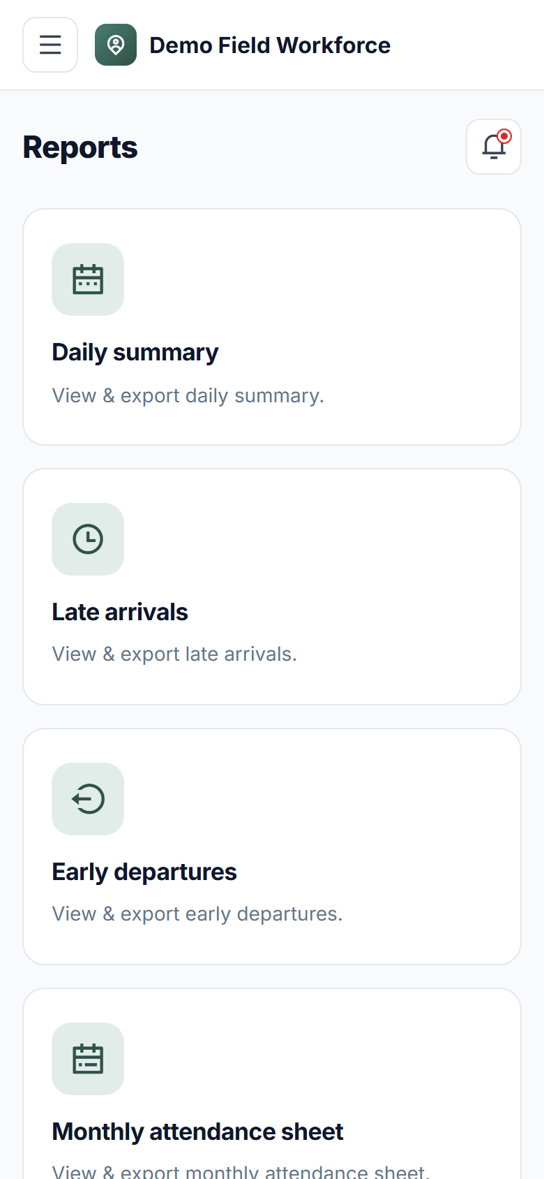 Staff Attendance & Geofencing Software screenshot