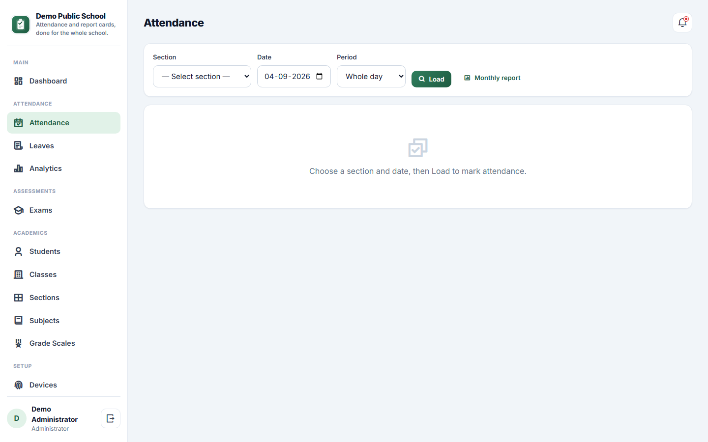 Student Attendance & Report Card Software screenshot