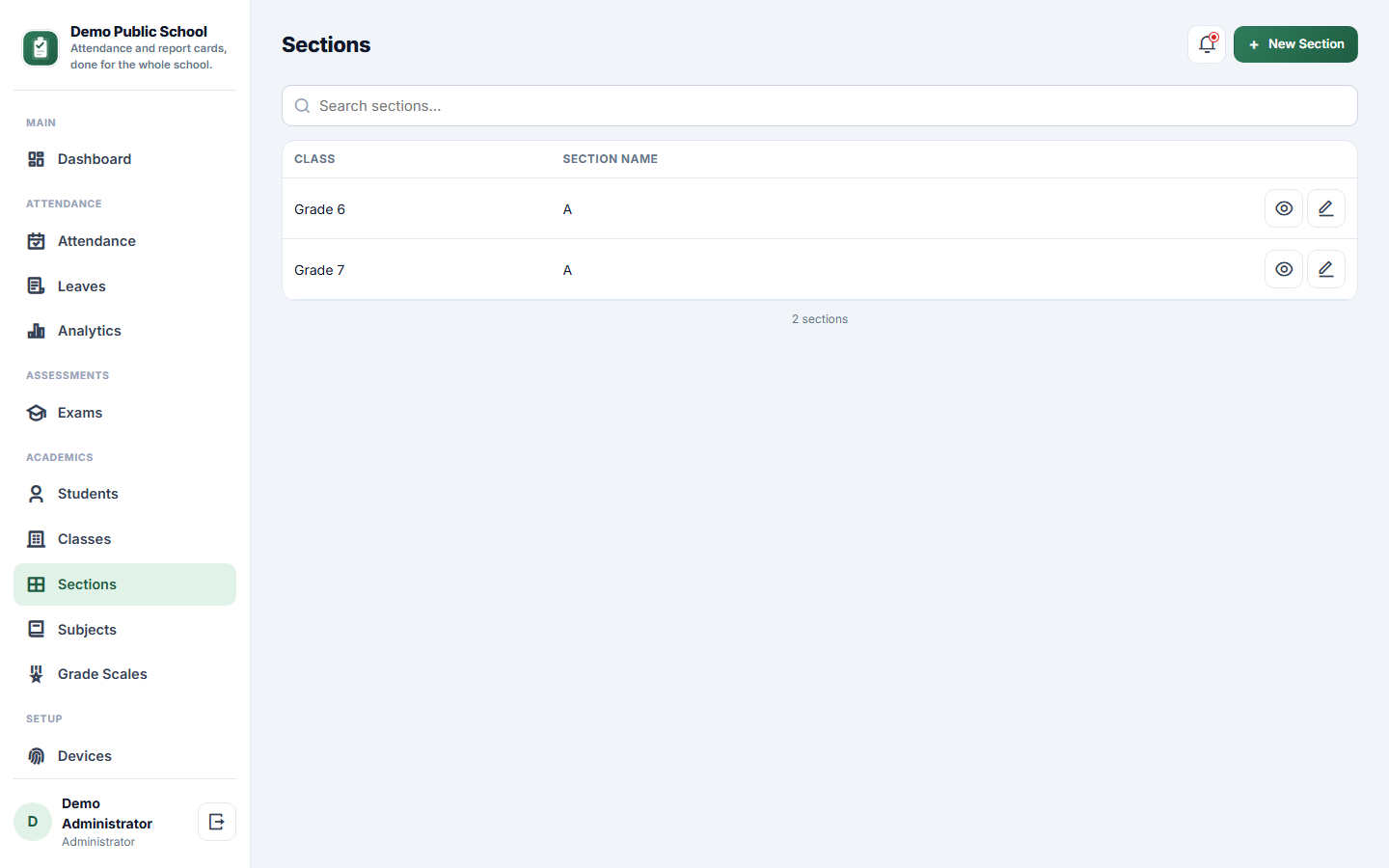 Student Attendance & Report Card Software screenshot