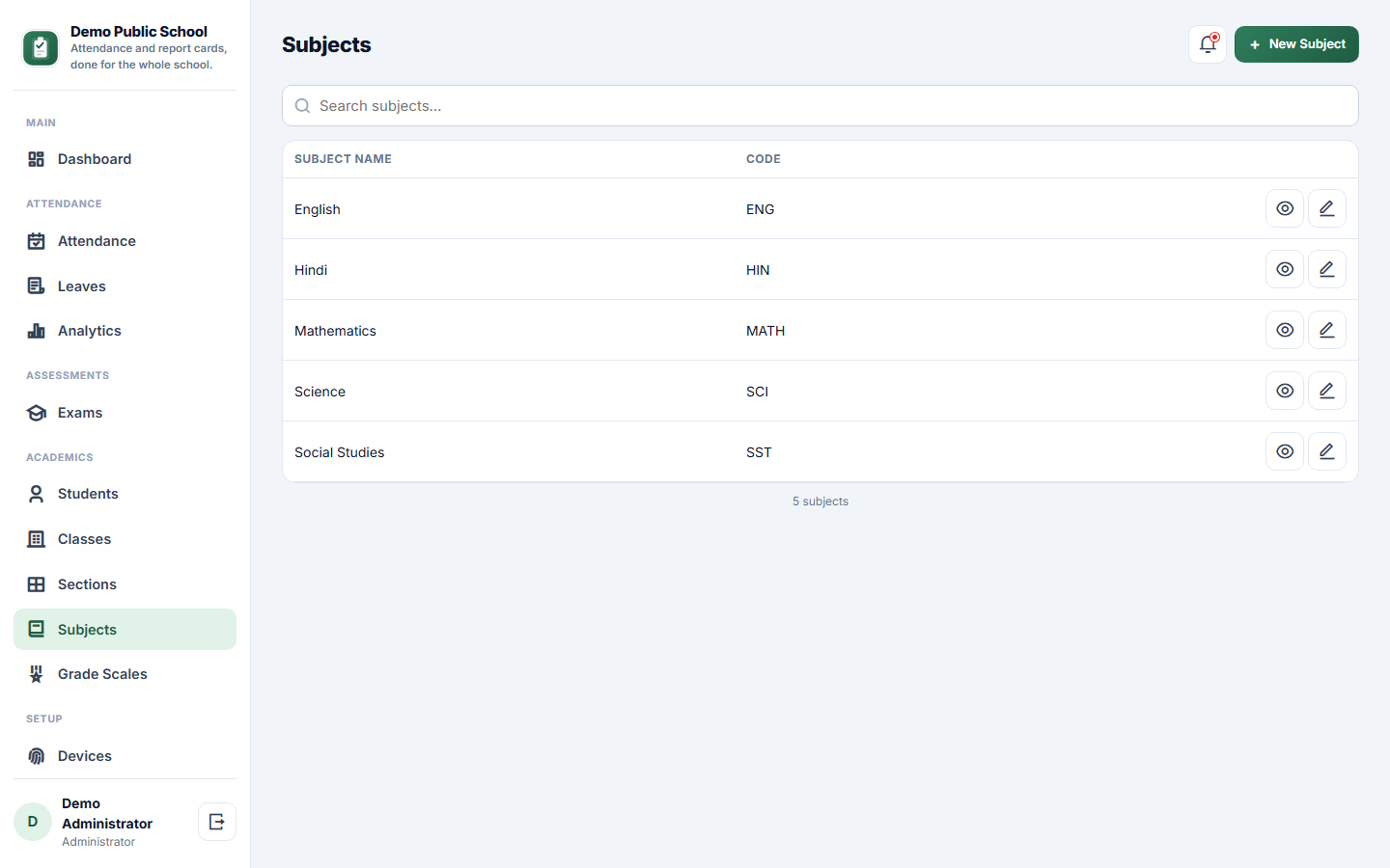 Student Attendance & Report Card Software screenshot