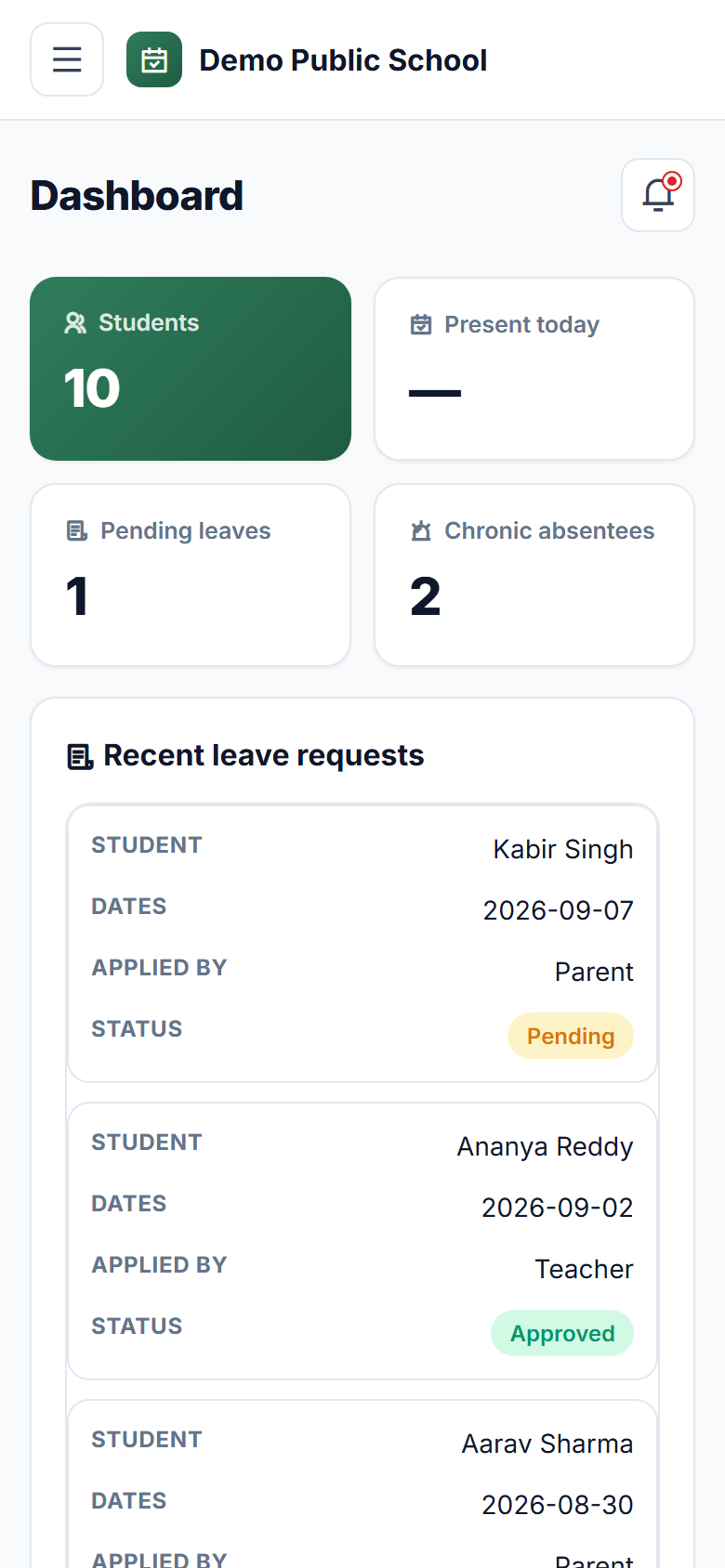 Student Attendance & Report Card Software screenshot