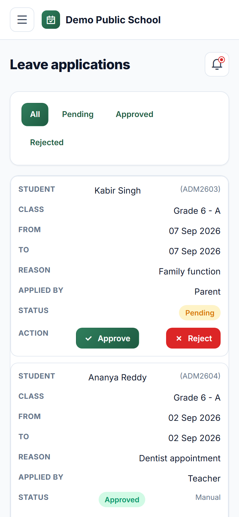 Student Attendance & Report Card Software screenshot
