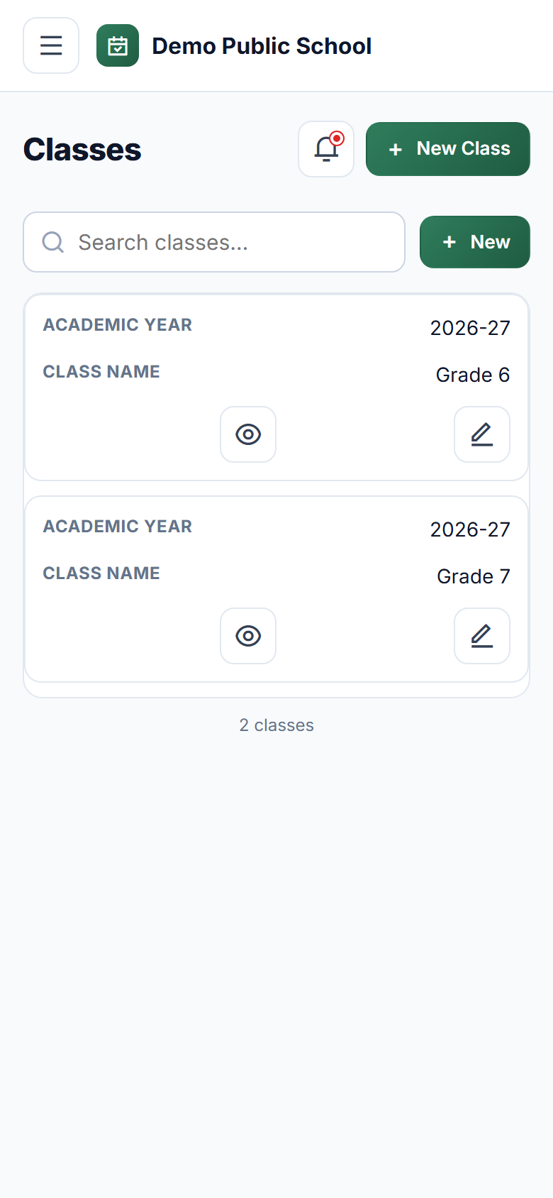 Student Attendance & Report Card Software screenshot