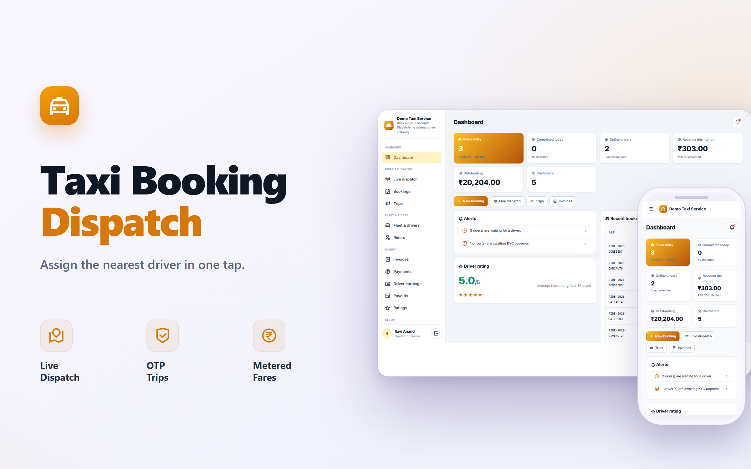 Auto / Taxi Booking & Dispatch