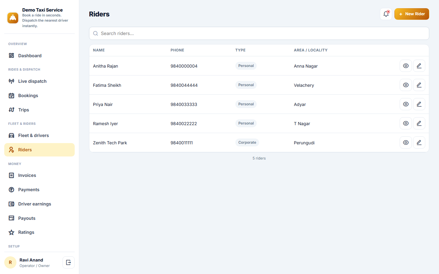 Auto / Taxi Booking & Dispatch screenshot