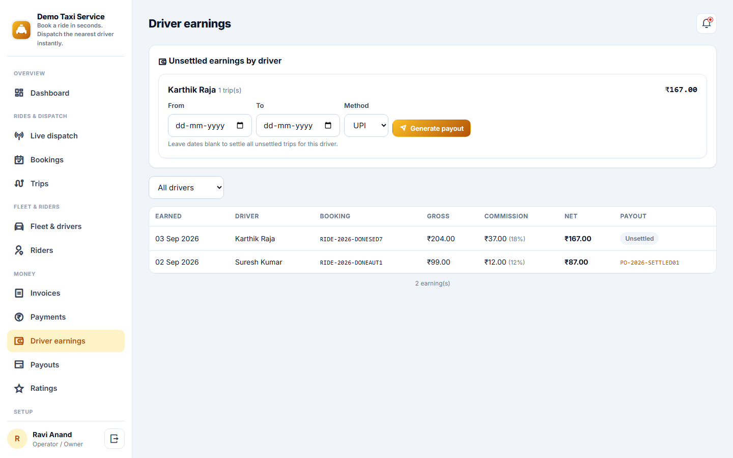 Auto / Taxi Booking & Dispatch screenshot