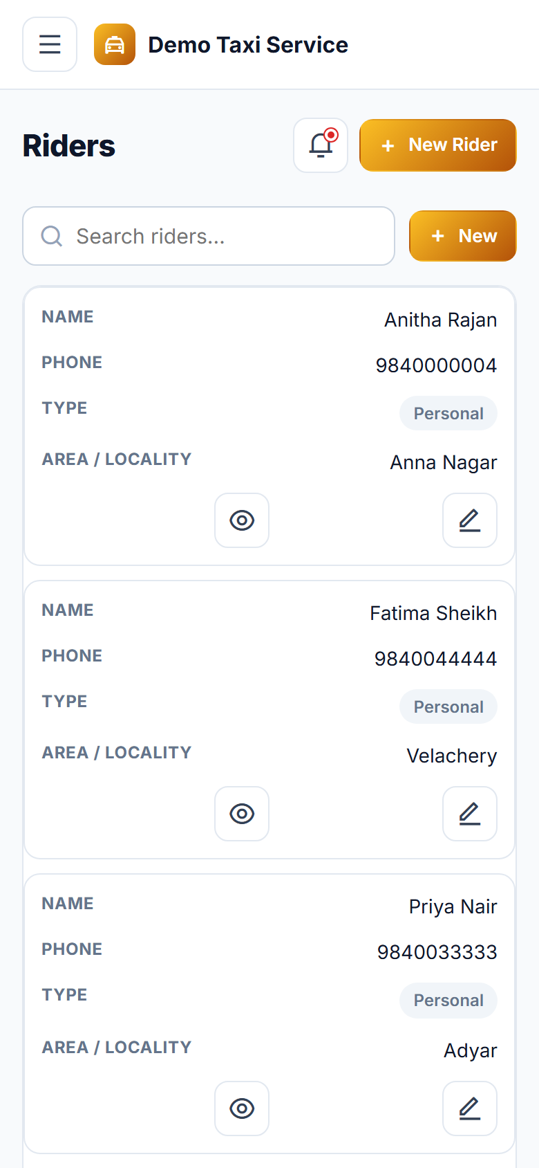 Auto / Taxi Booking & Dispatch screenshot