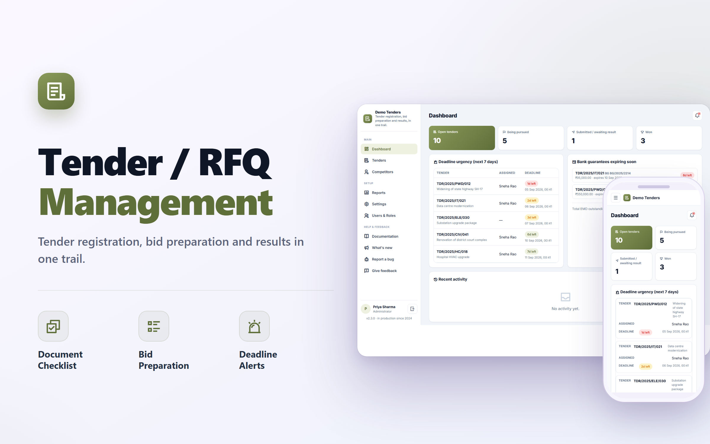 Tender / RFQ Management Software