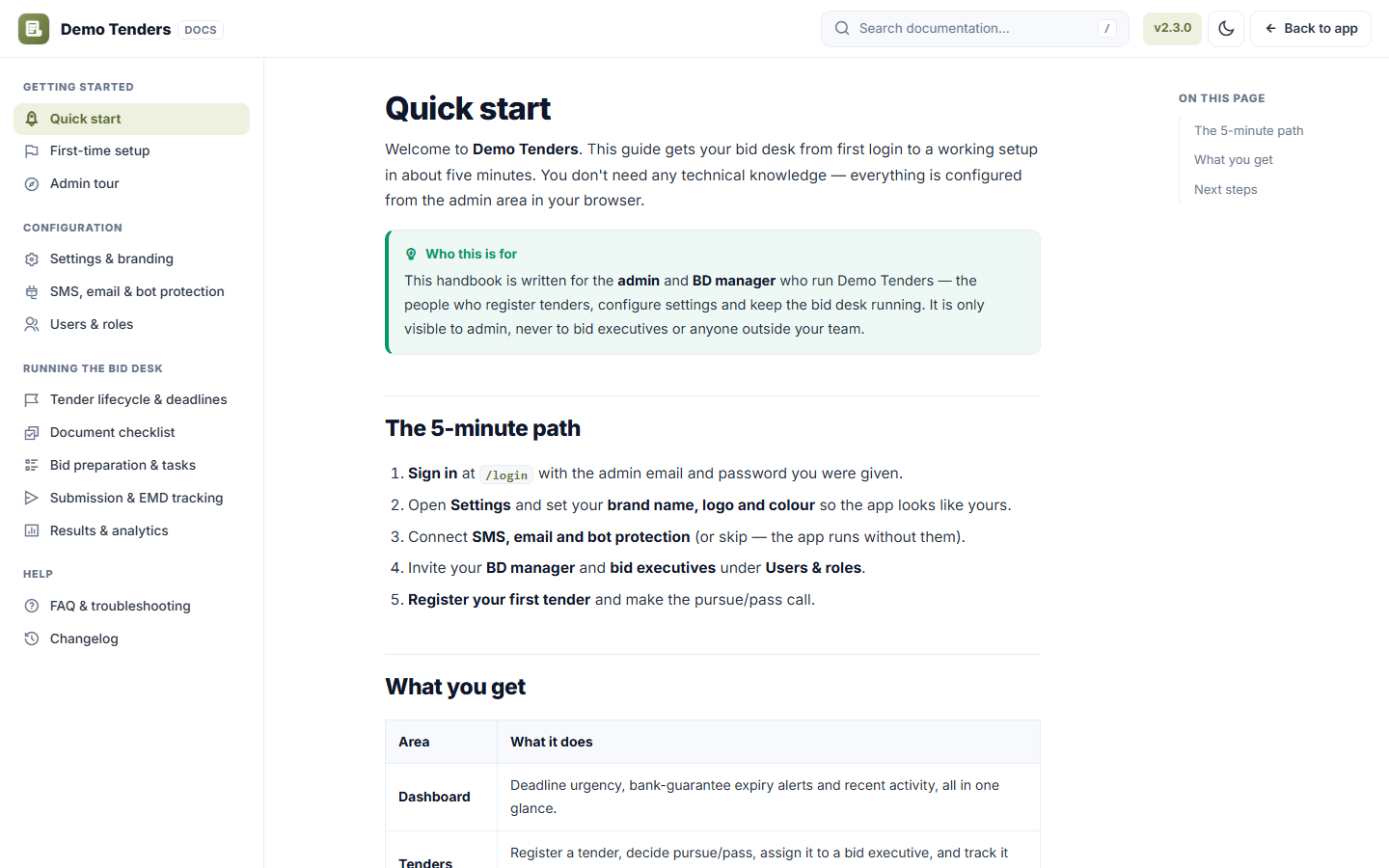 Tender / RFQ Management Software screenshot