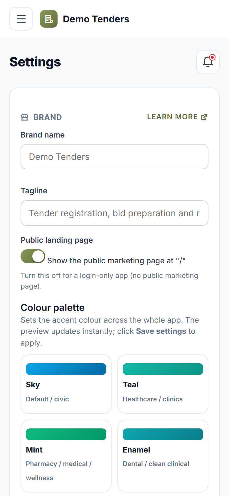 Tender / RFQ Management Software screenshot