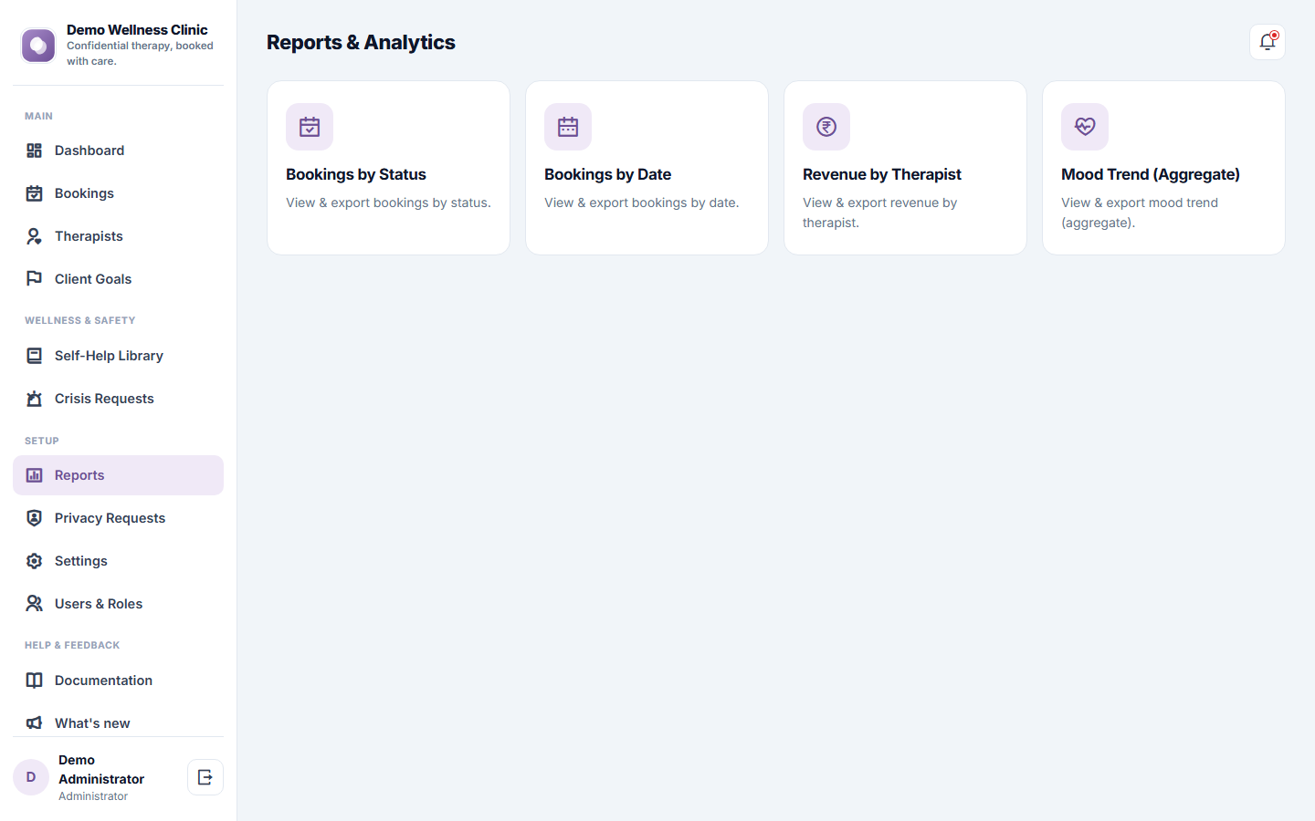Mental Health Therapy Booking Software screenshot