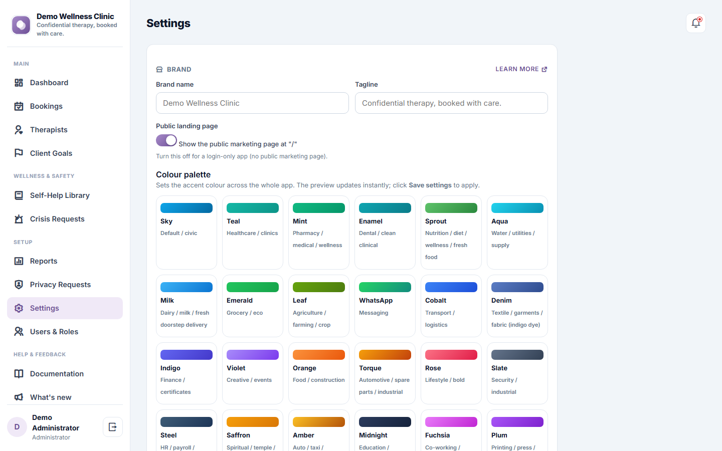 Mental Health Therapy Booking Software screenshot