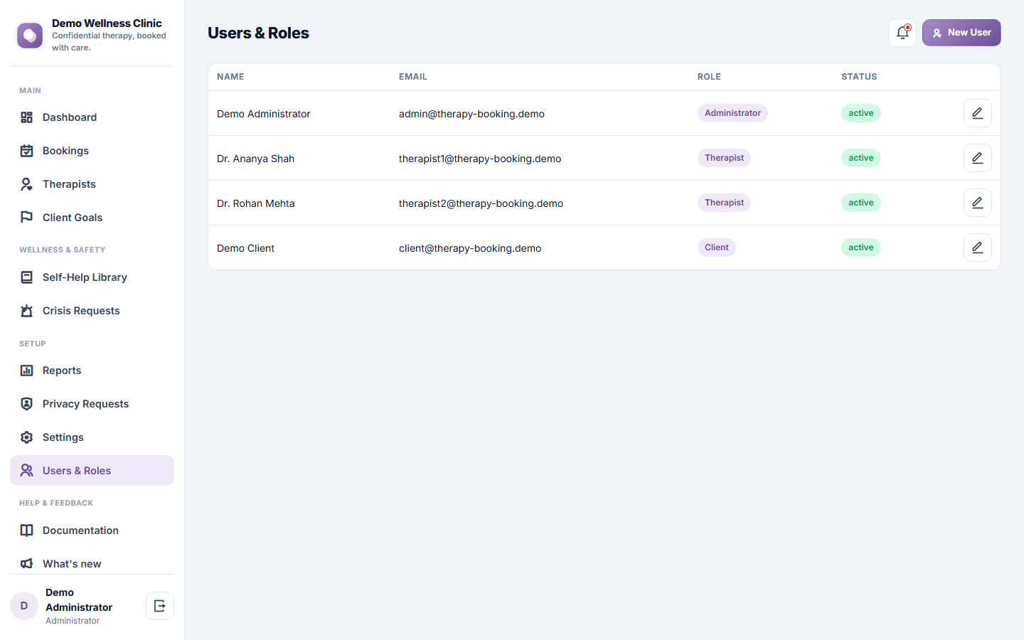 Mental Health Therapy Booking Software screenshot