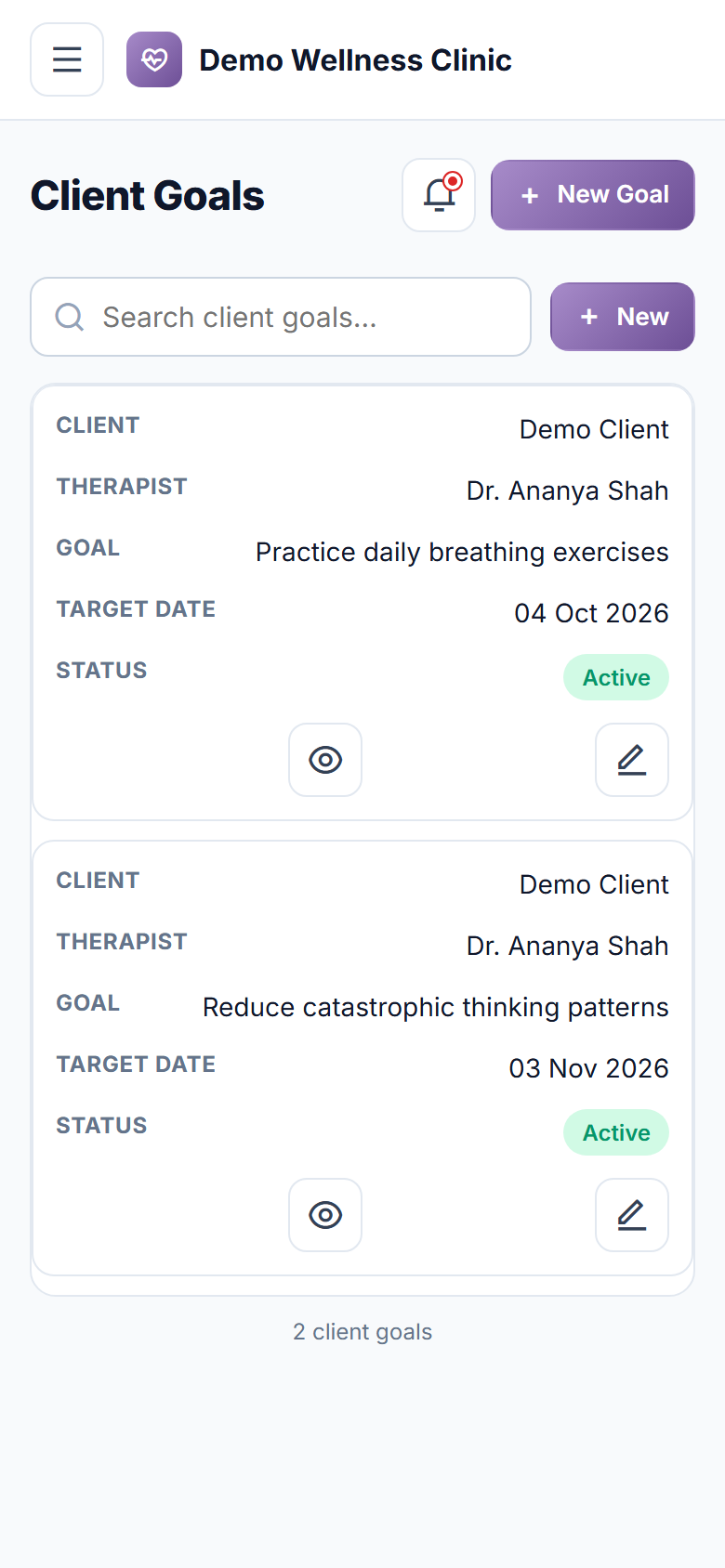 Mental Health Therapy Booking Software screenshot