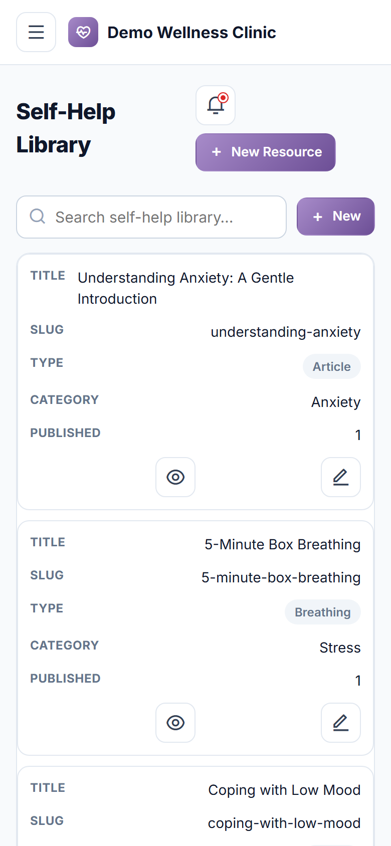 Mental Health Therapy Booking Software screenshot