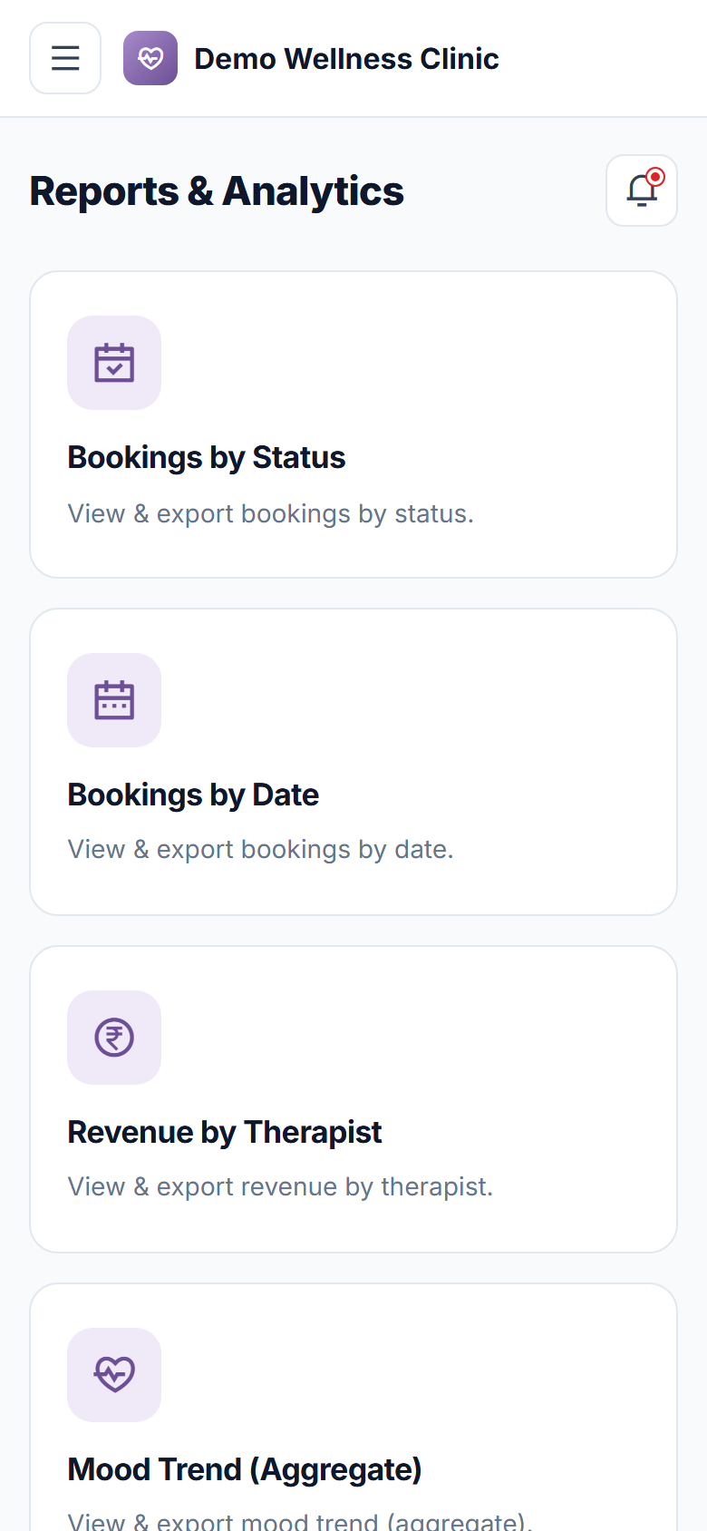 Mental Health Therapy Booking Software screenshot