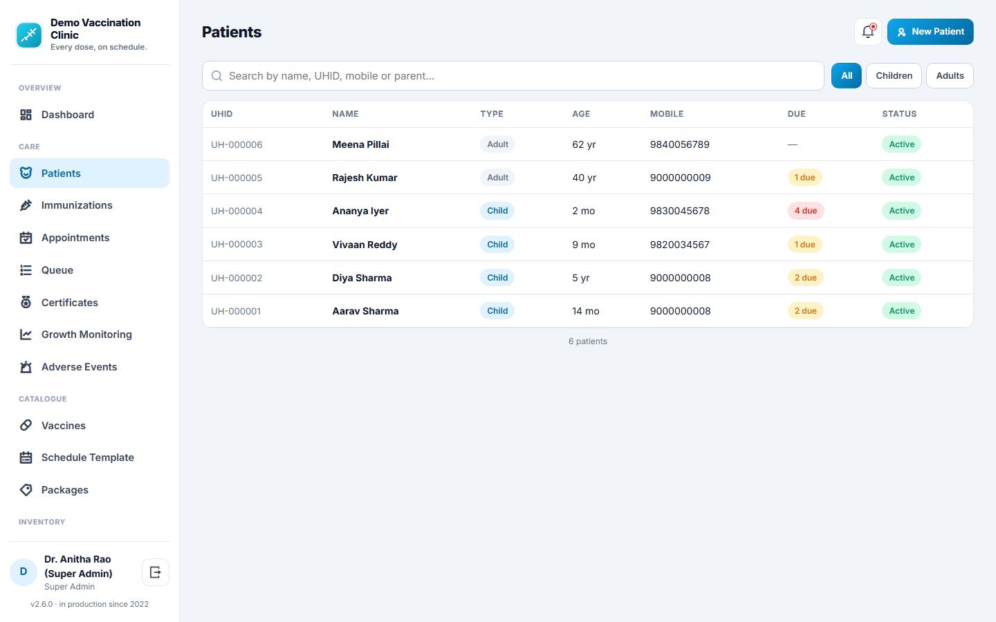 Vaccination & Immunization Management Software screenshot