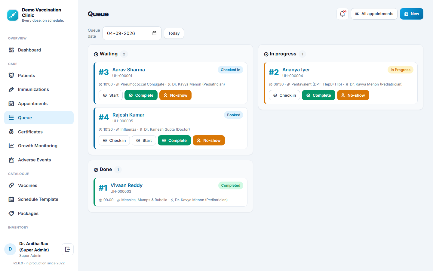 Vaccination & Immunization Management Software screenshot