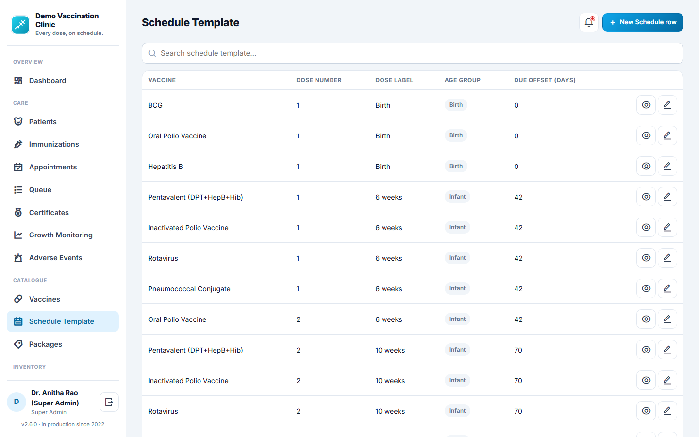 Vaccination & Immunization Management Software screenshot