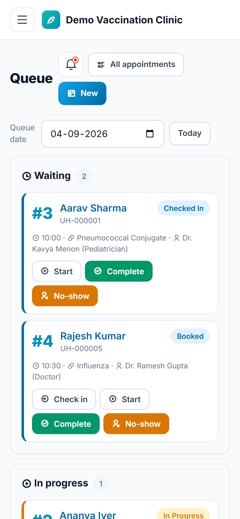 Vaccination & Immunization Management Software screenshot