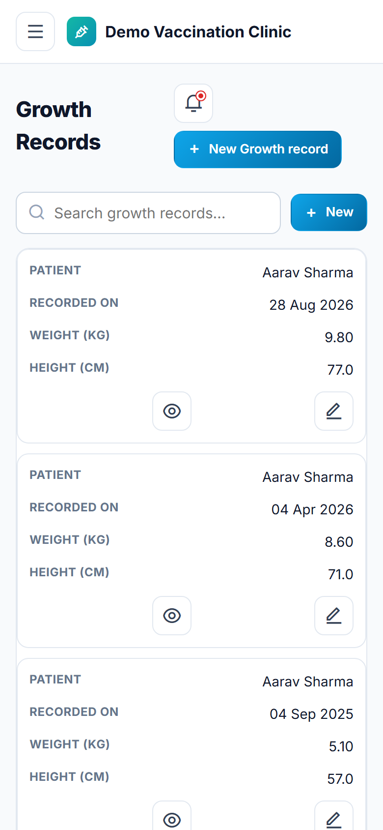 Vaccination & Immunization Management Software screenshot