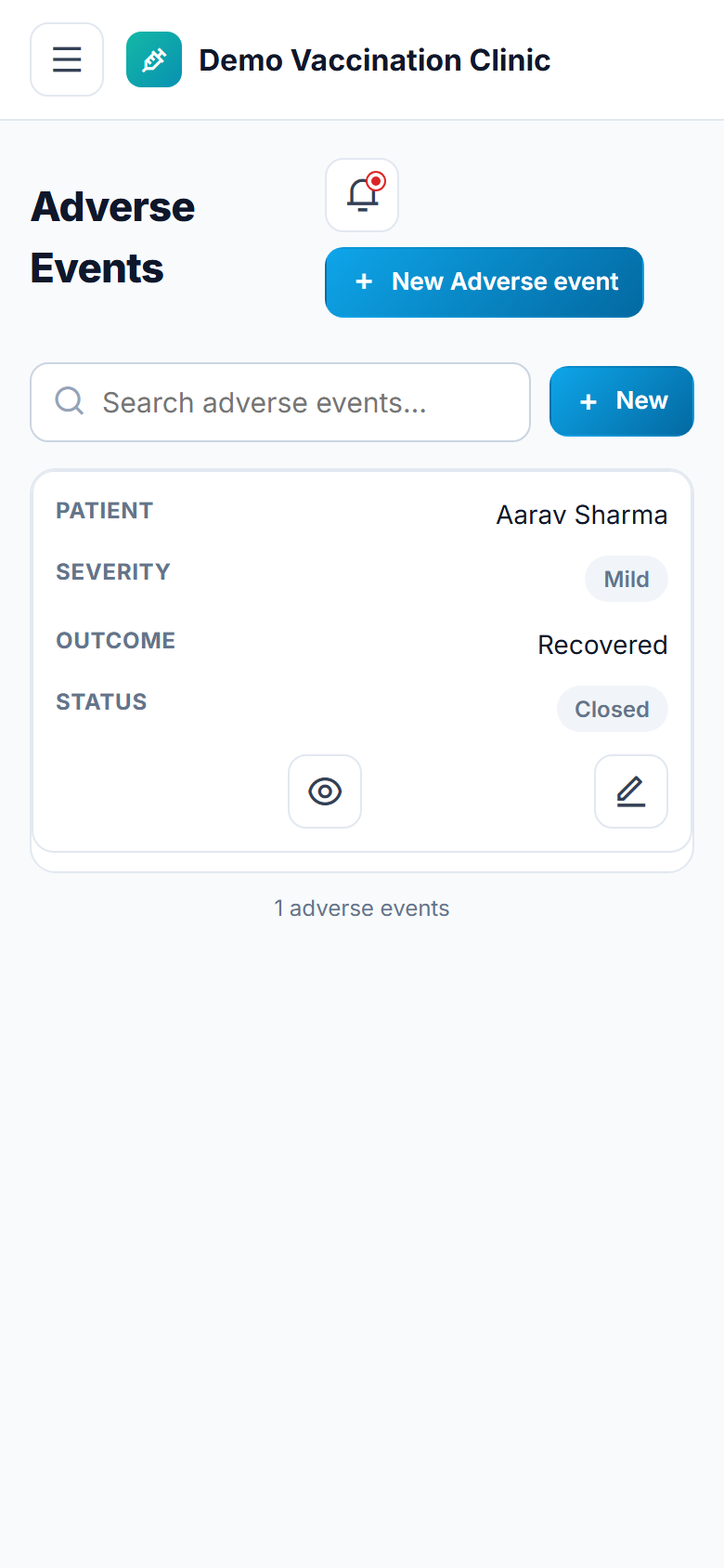 Vaccination & Immunization Management Software screenshot