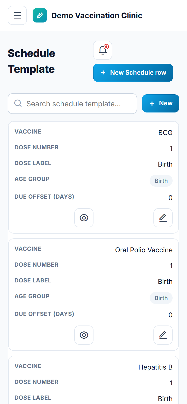 Vaccination & Immunization Management Software screenshot