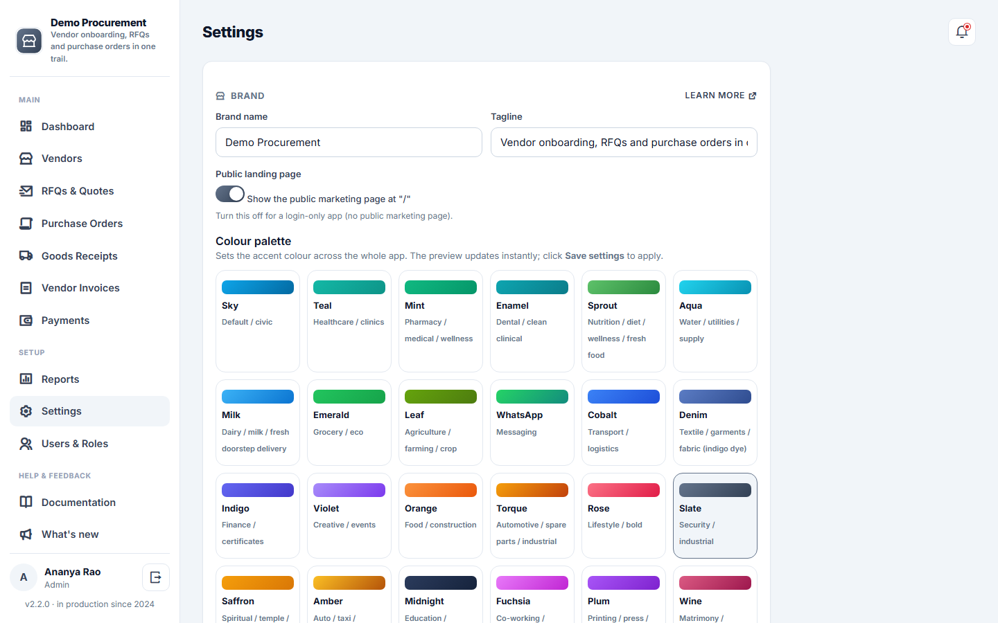 Vendor & Supplier Management Software screenshot
