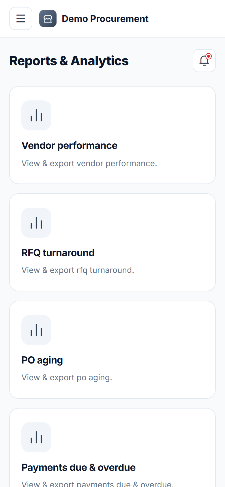 Vendor & Supplier Management Software screenshot