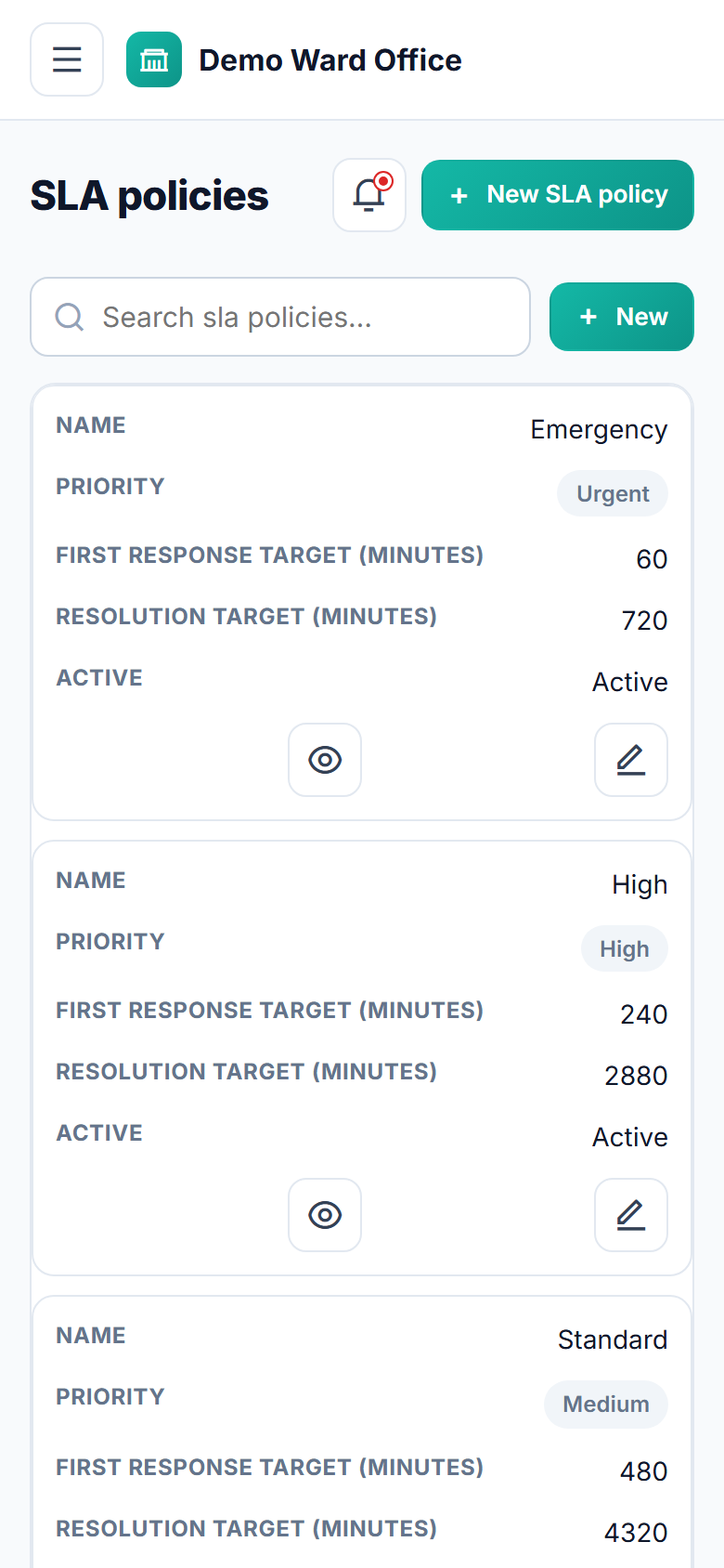 Panchayat & Ward Complaint Management System screenshot